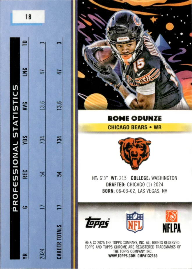 Rome Odunze card back