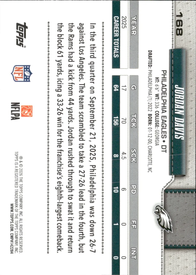 Jordan Davis card back