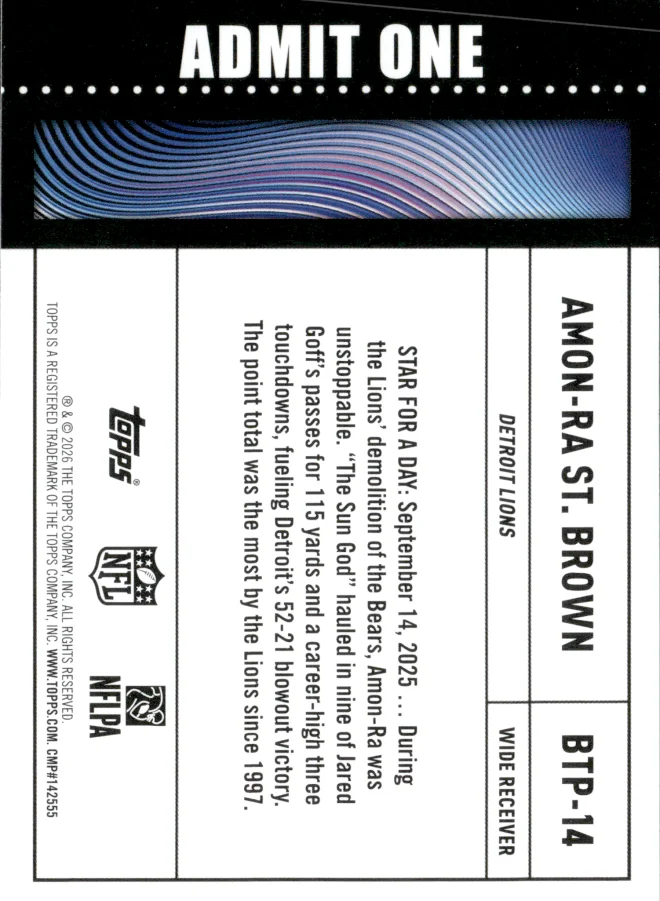 Amon-Ra St. Brown card back