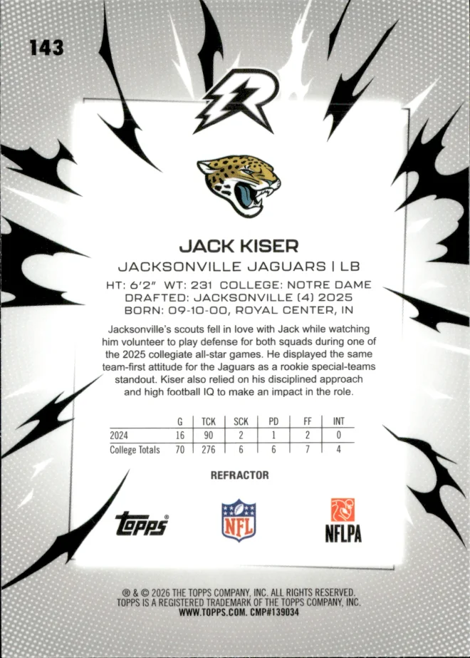 Jack Kiser card back