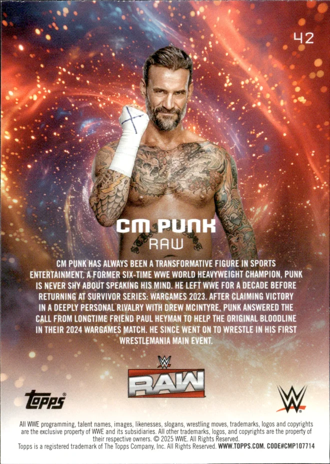CM Punk card back