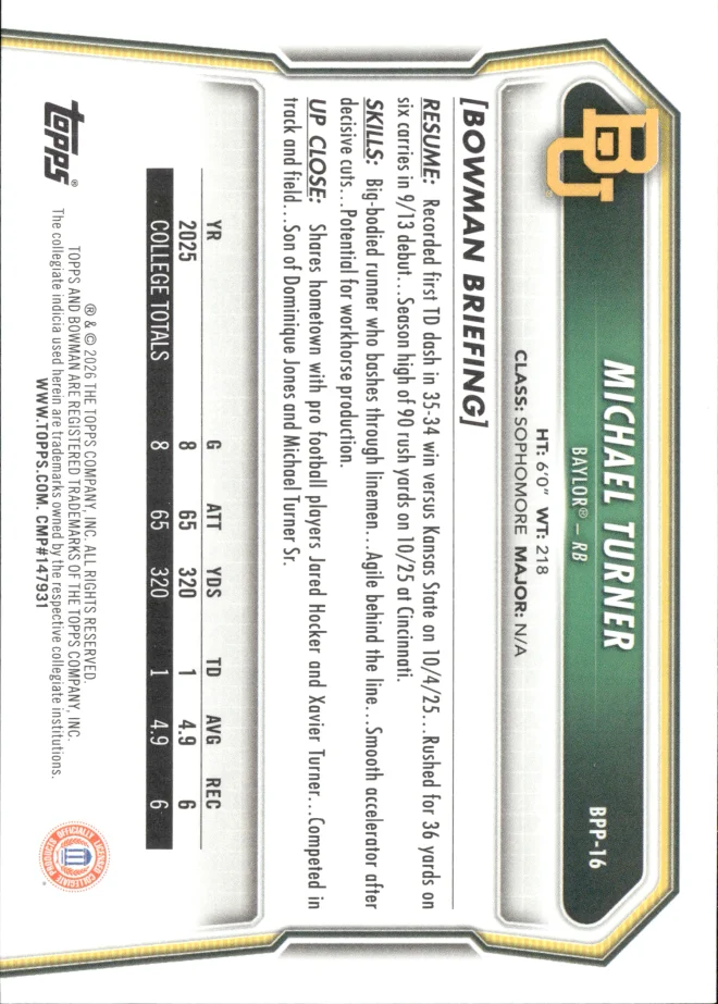 Michael Turner card back