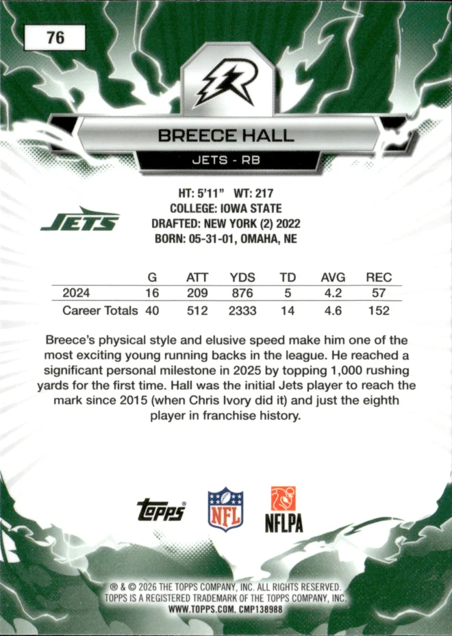 Breece Hall card back