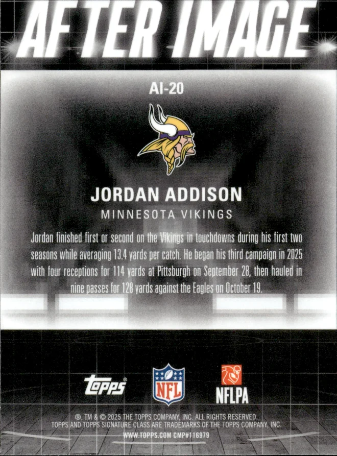 Jordan Addison card back