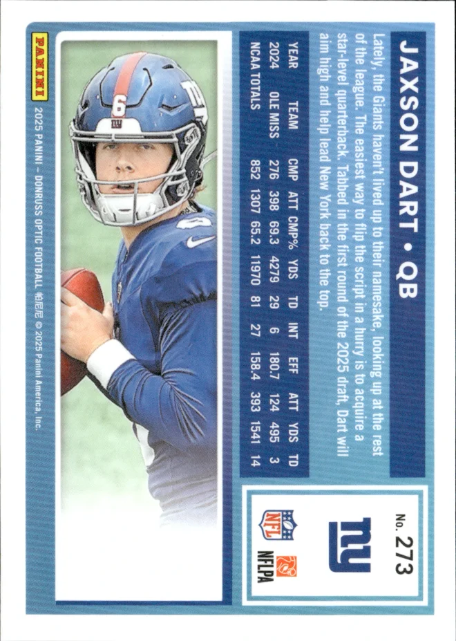 Jaxson Dart card back