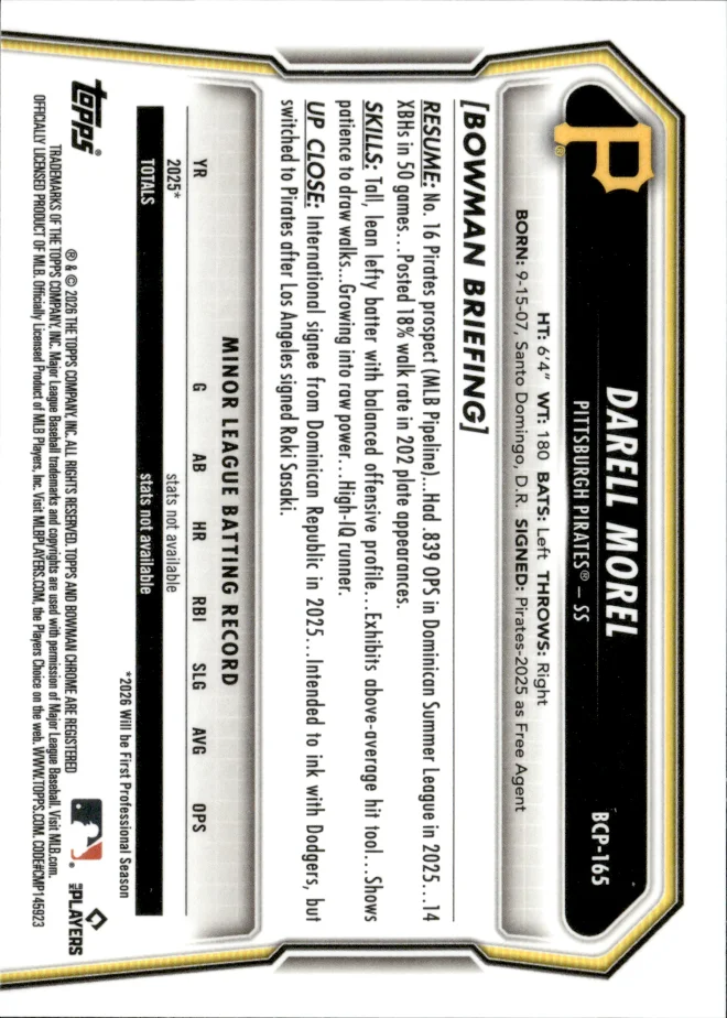 Darell Morel card back