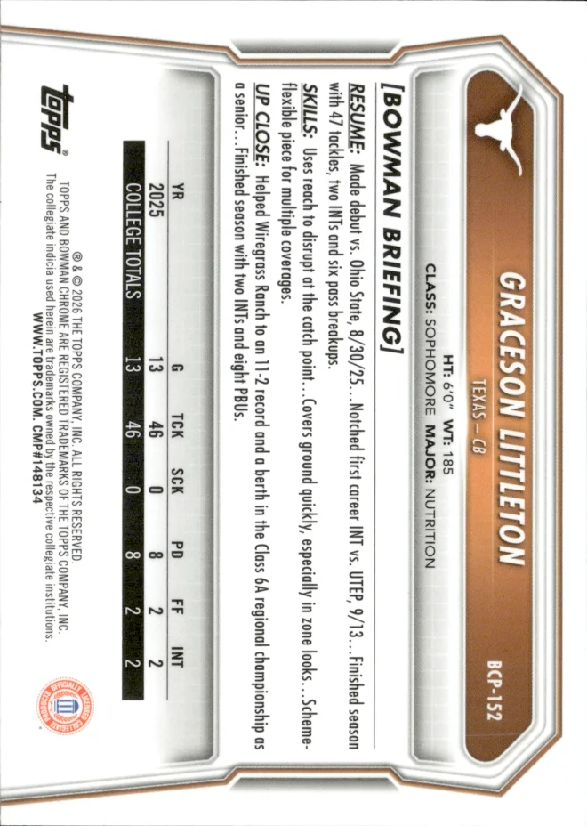 Graceson Littleton card back
