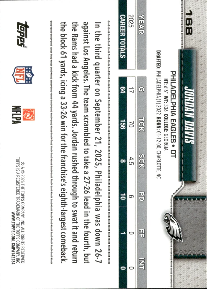 Jordan Davis card back