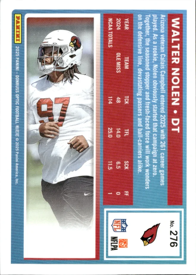 Walter Nolen card back
