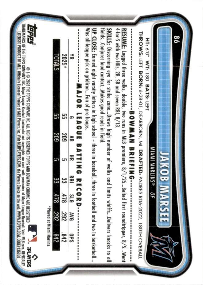 Jakob Marsee card back