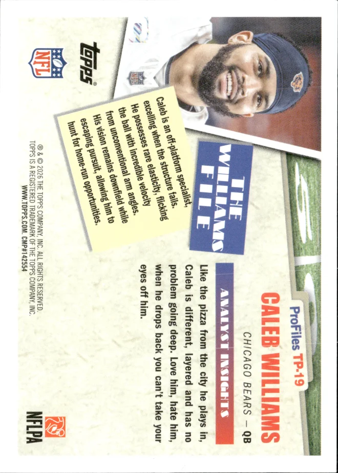 Caleb Williams card back