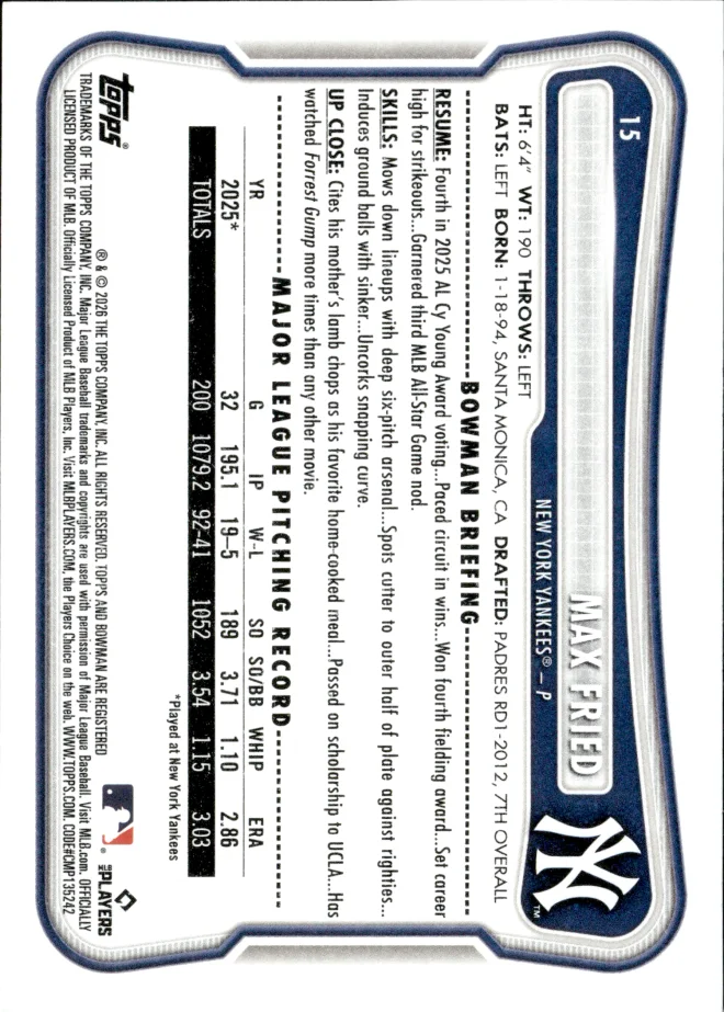 Max Fried card back