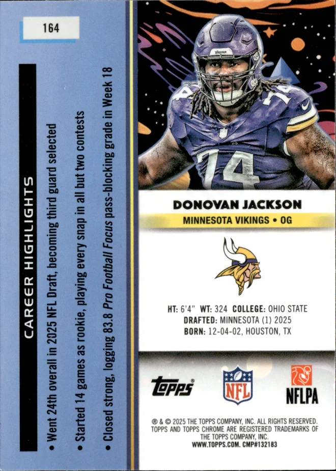 Donovan Jackson card back