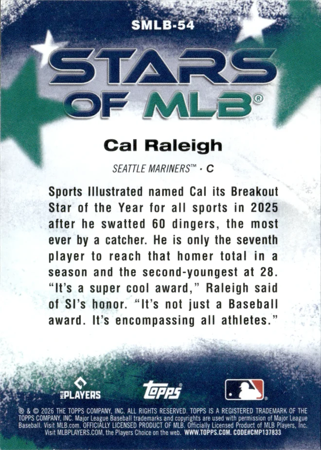 Cal Raleigh card back