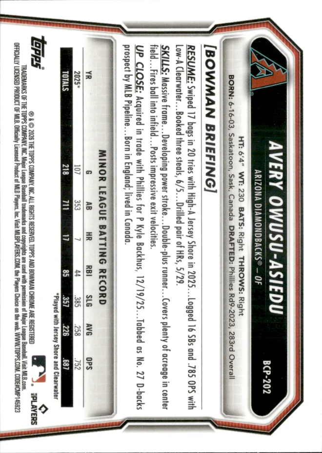 Avery Owusu-Asiedu card back