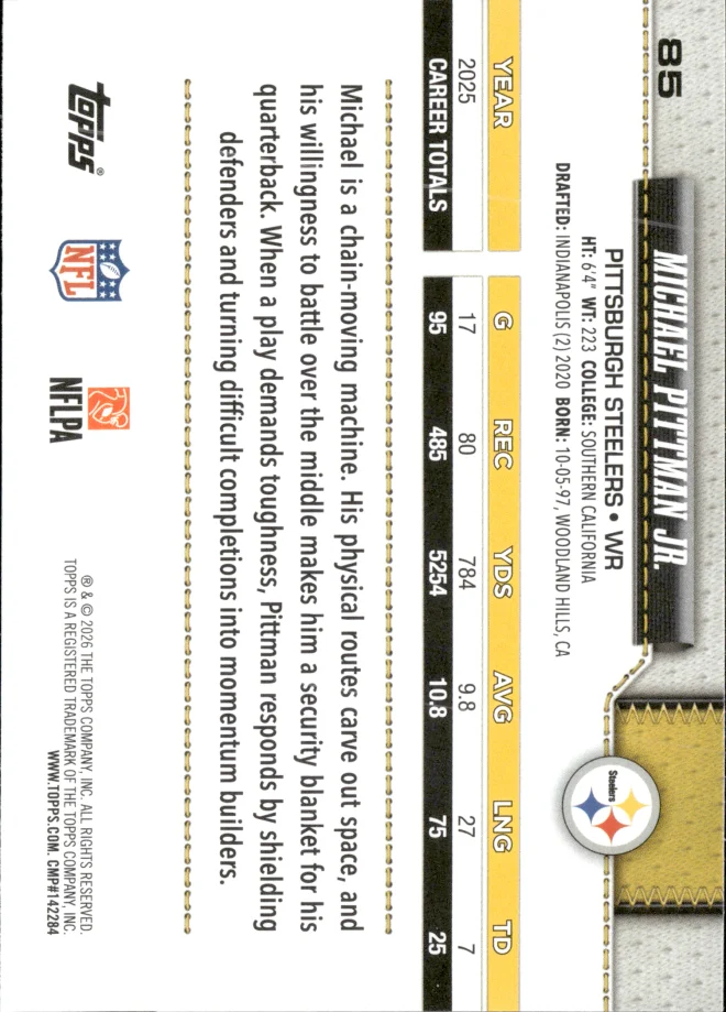 Michael Pittman Jr. card back