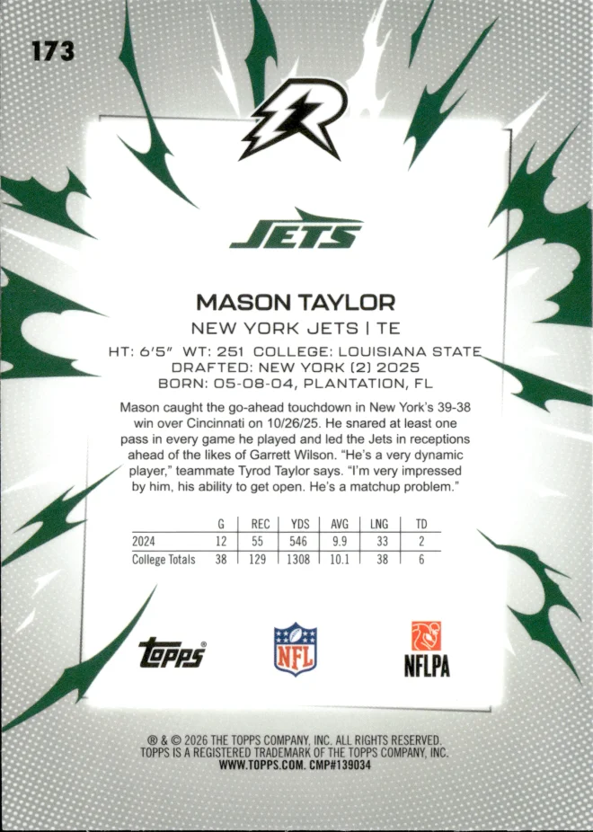 Mason Taylor card back