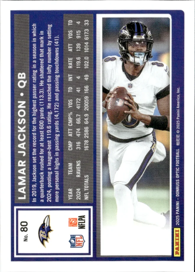 Lamar Jackson card back