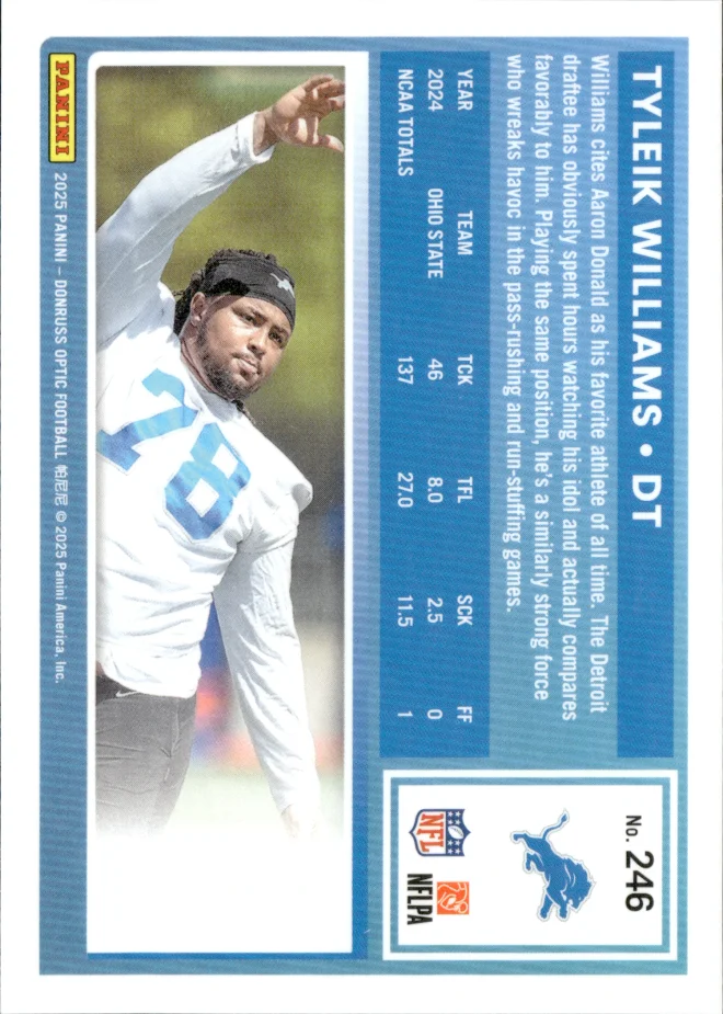 Tyleik Williams card back