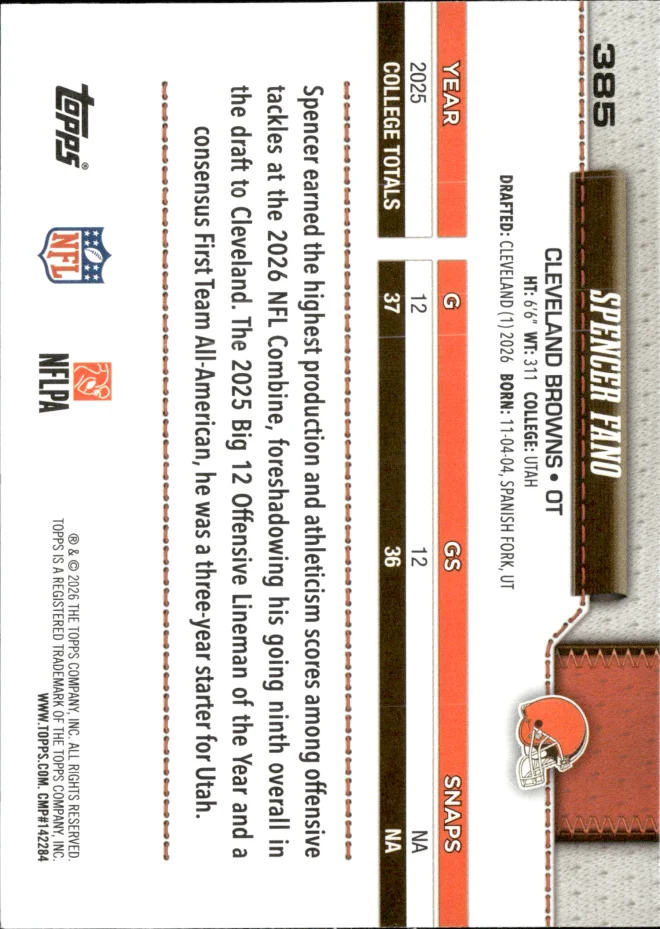 Spencer Fano card back