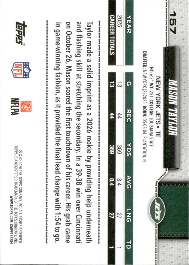 Mason Taylor card back