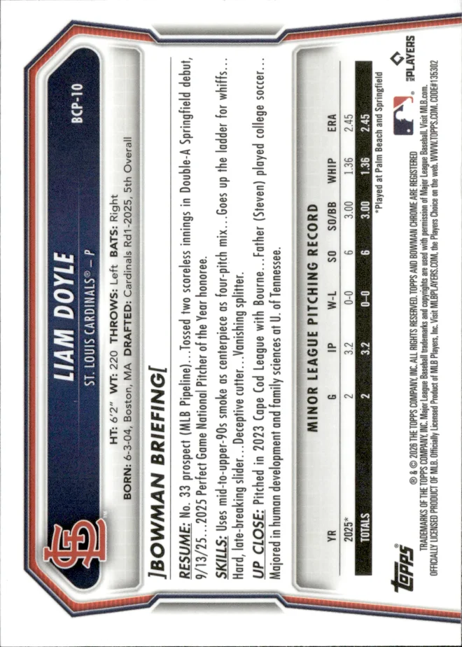 Liam Doyle card back