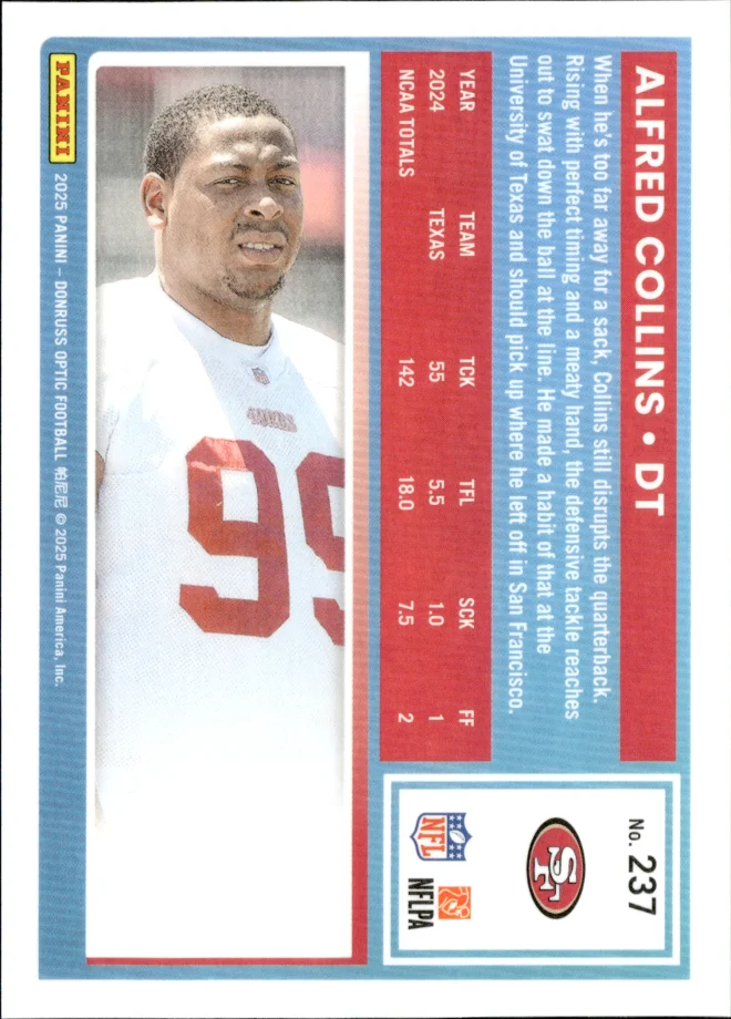 Alfred Collins card back