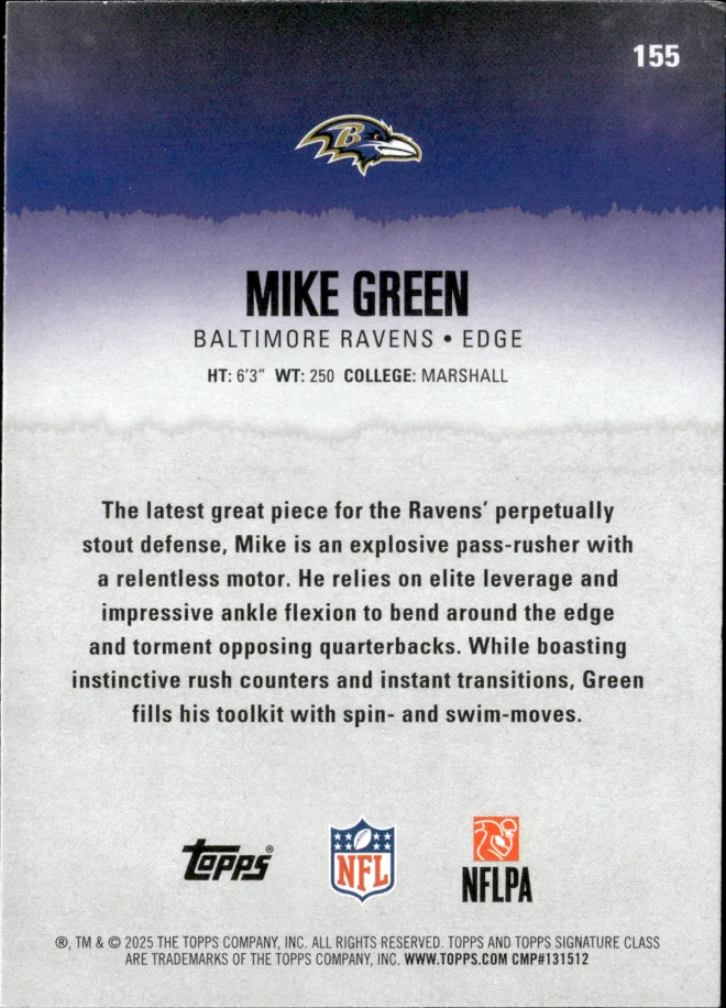Mike Green card back