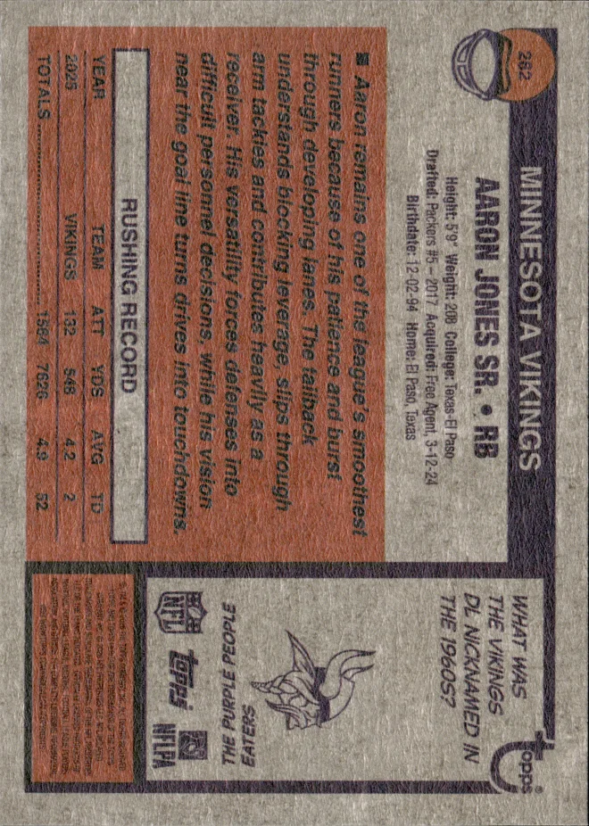 Aaron Jones Sr. card back