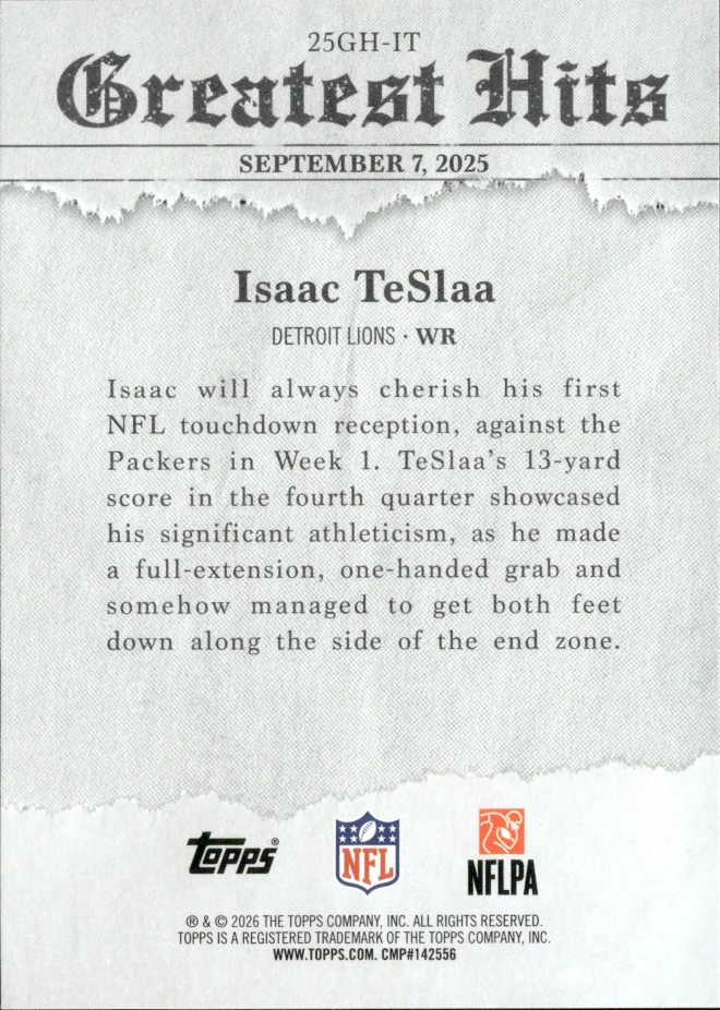 Isaac TeSlaa card back