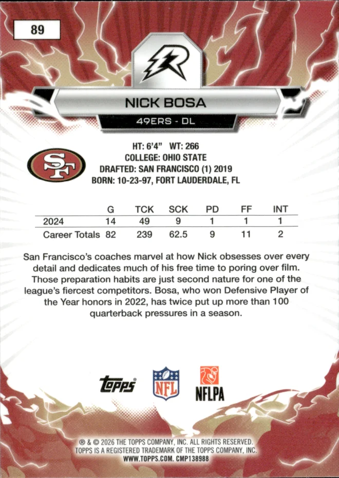 Nick Bosa card back
