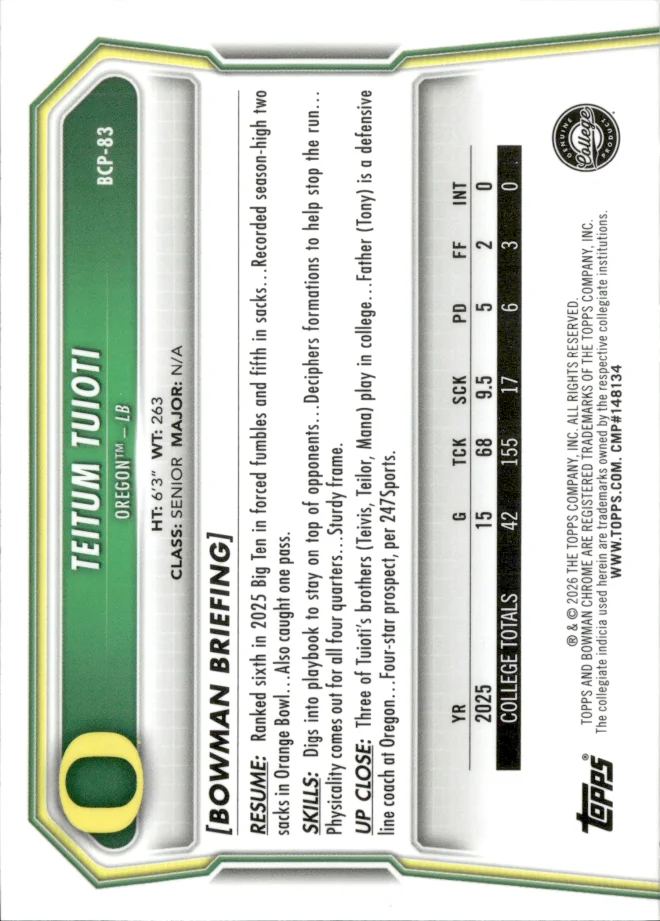 Teitum Tuioti card back