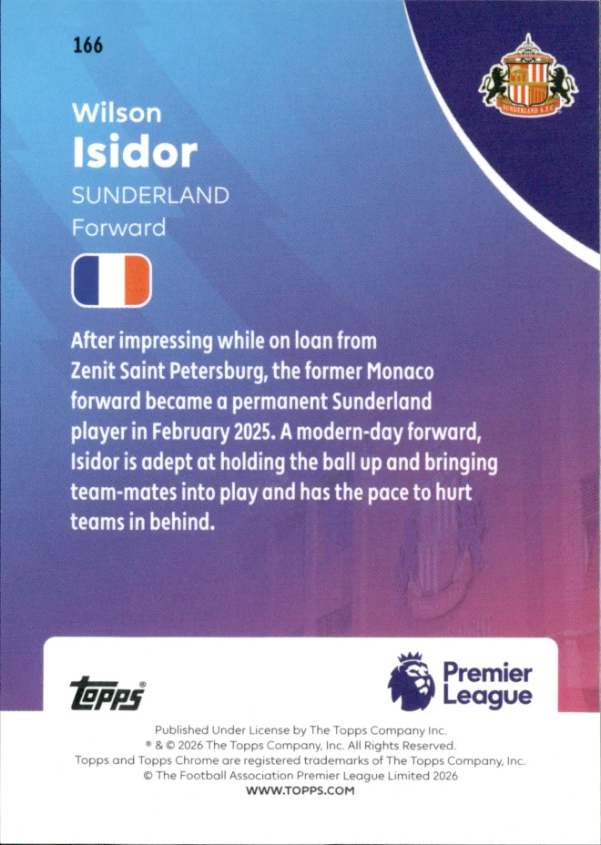 Wilson Isidor card back