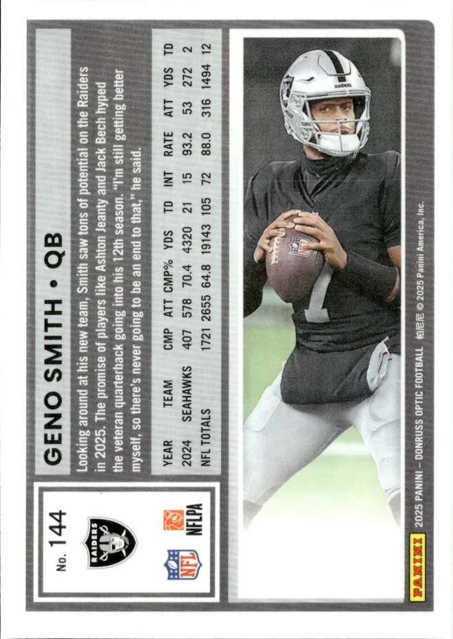 Geno Smith card back