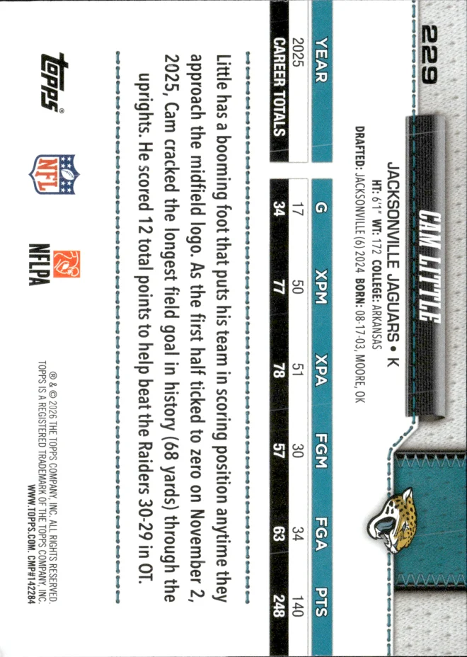 Cam Little card back