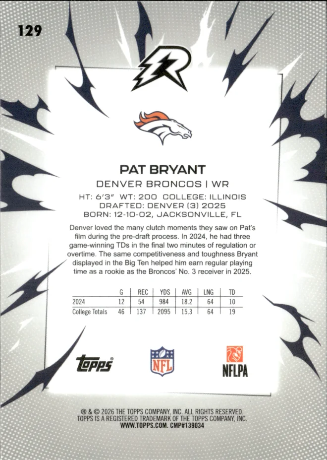 Pat Bryant card back