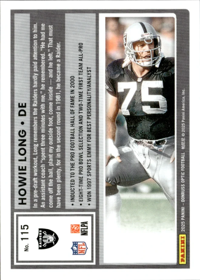 Howie Long card back