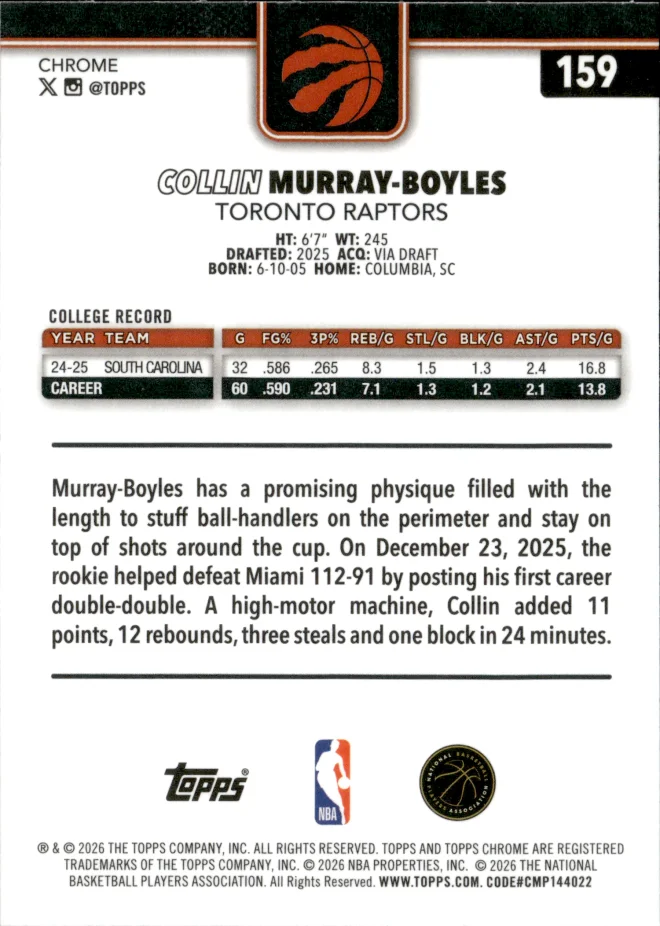 Collin Murray-Boyles card back