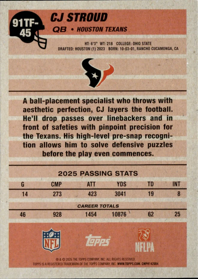CJ Stroud card back