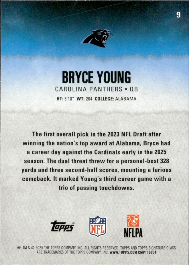 Bryce Young card back