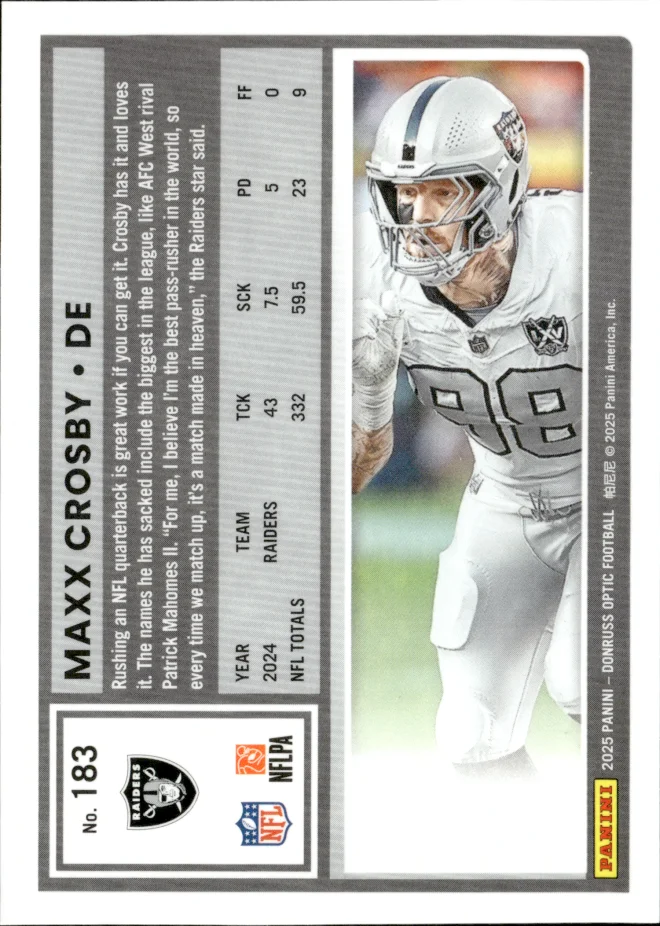 Maxx Crosby card back