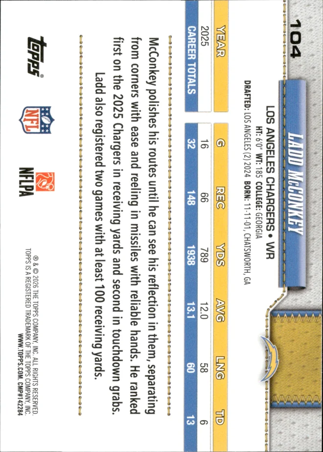 Ladd McConkey card back