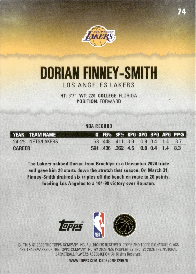 Dorian Finney-Smith card back
