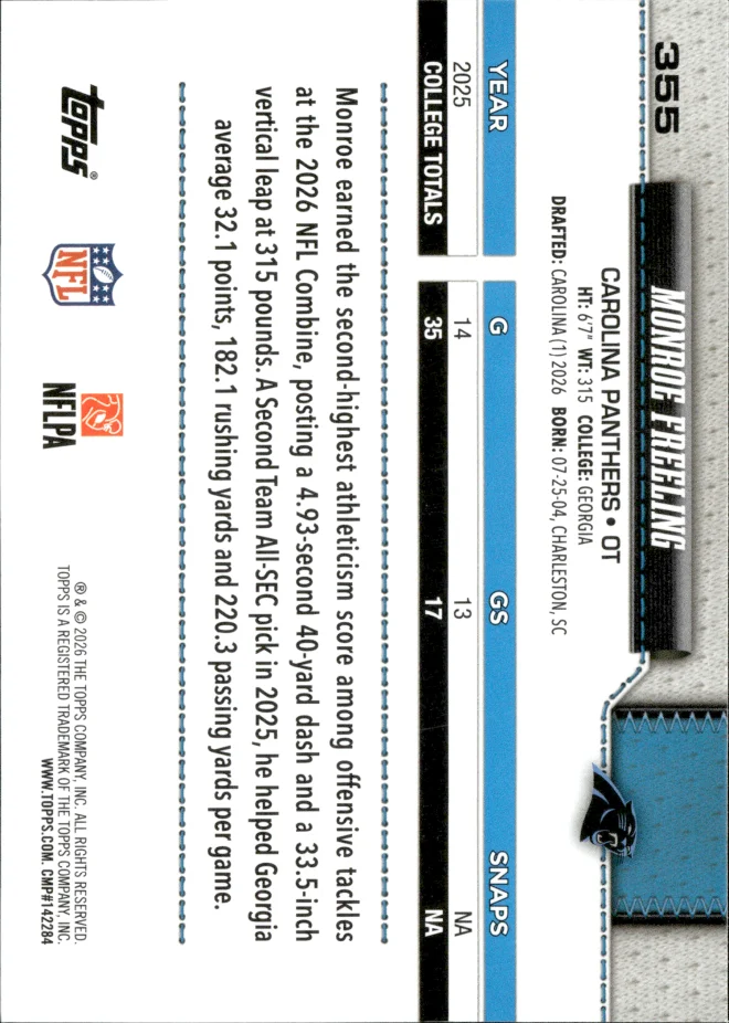 Monroe Freeling card back