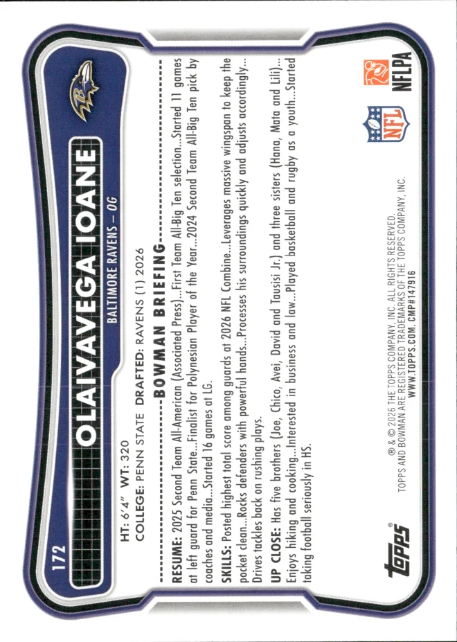 Olaivavega Ioane card back