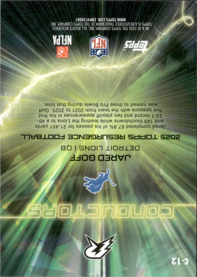 Jared Goff card back