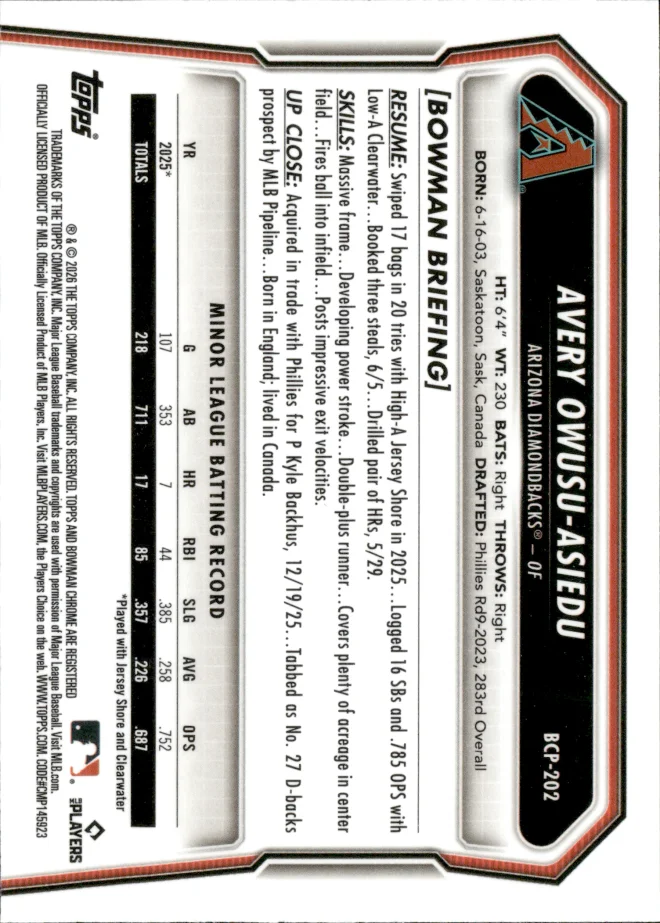 Avery Owusu-Asiedu card back