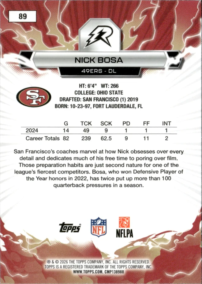 Nick Bosa card back