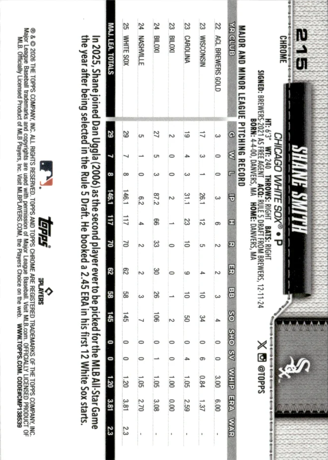Shane Smith card back