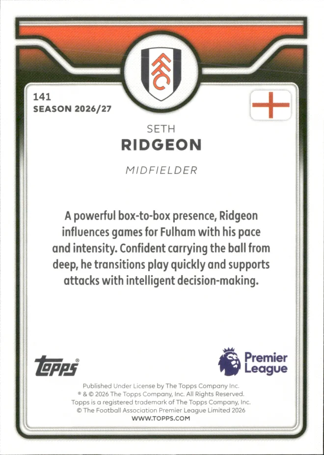 Seth Ridgeon card back
